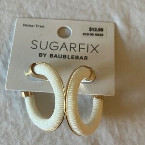 Sugarfix: White/Gold Tone Hoop Earrings